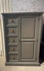 Brocante kast - meidenkast - spekkast - grijs, Huis en Inrichting, Ophalen, Zo goed als nieuw, 70 tot 120 cm