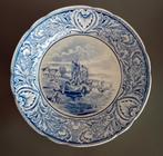 Delfts Blauw Wandbord met Schepen, Antiek en Kunst, Antiek | Wandborden en Tegels, Ophalen