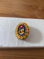 Vintage Broche met mozaïek bloemen ( Rolf buodd), Ophalen of Verzenden, Zo goed als nieuw, Minder dan 4 cm, Goud