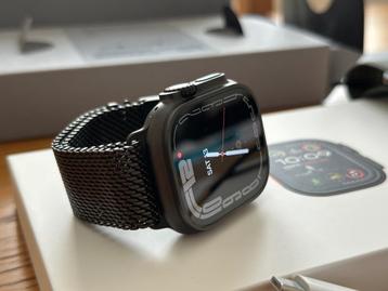 Apple Watch Ultra 2 Black Titanium Milanese loop nwst+garant beschikbaar voor biedingen