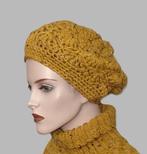 baret okergeel tweed, Maat 38/40 (M), Verzenden, Nieuw, Handgemaakt