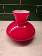 Vintage Rode Glazen Lampenkap, Gebruikt, Ophalen of Verzenden, Glas, Minder dan 50 cm