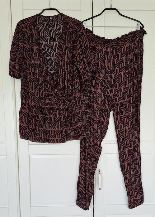 Hema zgan roestbruine set / pak broek & top, maat XL, Kleding | Dames, Jasjes, Kostuums en Pakken, Zo goed als nieuw, Kostuum of Pak
