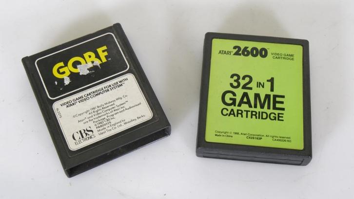 Atari 2600 Cartridges – Gorf & 32-in-1 Games (werkend), Spelcomputers en Games, Games | Atari, Gebruikt, Atari 2600, Overige genres