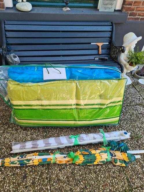 5.Nw kussens, 2xparasol  1x parasol dakdoek extra., Tuin en Terras, Tuinmeubel-accessoires, Nieuw, Ophalen