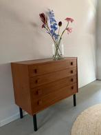 Midcentury vintage ladekast Anton Slotboom, Ophalen, Midcentury, vintage, retro, jaren 60, teak, Gebruikt, 50 tot 100 cm
