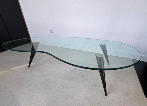 Vintage Vitra Amoebe salontafel - Glas, Huis en Inrichting, Tafels | Salontafels, Gebruikt, Minder dan 50 cm, 100 tot 150 cm, 50 tot 100 cm