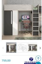 Mooie hoogslaper met bureau  en kast in een, Eenpersoons, Ophalen of Verzenden, Zo goed als nieuw, 90 cm