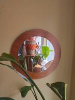 Vintage Ronde Spiegel Teak Teakfineer, Ophalen of Verzenden