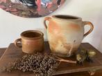 Brocante oude Franse gres potten, Antiek en Kunst, Antiek | Keramiek en Aardewerk, Ophalen of Verzenden