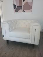 Witte fauteuil, Huis en Inrichting, Ophalen, Gebruikt, 75 tot 100 cm, Stof