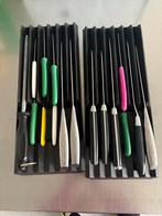 Messenset horeca/keuken + slijpstaal & ladehouder, Ophalen of Verzenden, Gebruikt