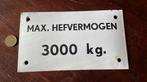 Emaillebordje max. hefvermogen 3000 kg, Antiek en Kunst, Antiek | Emaille, Ophalen of Verzenden