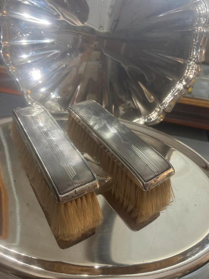Antieke Zilveren Borstelset - 152 gram, Antiek en Kunst, Antiek | Goud en Zilver, Zilver, Ophalen of Verzenden