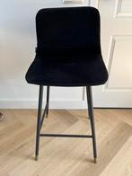 Barkruk velvet zwart (2 stuks), Ophalen, In hoogte verstelbaar, 60 tot 90 cm, Nieuw