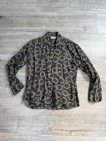 Mango Man Heren Overhemd Shirt Linnen Large Print beschikbaar voor biedingen