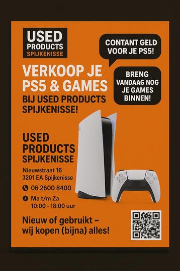 Verkoop je oude PS5 bij Used Products Spijkenisse beschikbaar voor biedingen