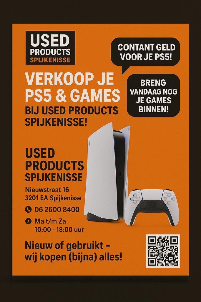Verkoop je oude PS5 bij Used Products Spijkenisse, Computers en Software, Harde schijven, Zo goed als nieuw, Desktop, USB, Ophalen of Verzenden