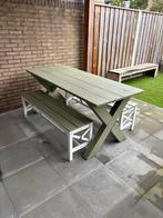 Houten picknicktafel met banken, Tuin en Terras, Tuintafels, Ophalen, Gebruikt, Rechthoekig, Hout