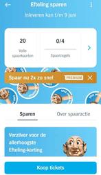 AH Efteling tickets €13,50 korting, 20 volle spaarkaarten., Verzamelen, Albert Heijn, Verzenden