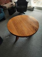 Zware eiken houten salon  tafel, 50 tot 100 cm, Rond, Minder dan 50 cm, 50 tot 100 cm