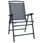 Tuinstoelen inklapbaar 2 st textileen grijs, Ophalen of Verzenden, Nieuw