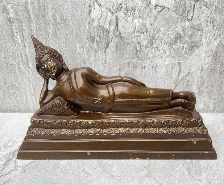 Grote Liggende Boeddha Brons beeld Thailand, Huis en Inrichting, Woonaccessoires | Boeddhabeelden, Gebruikt, Ophalen of Verzenden