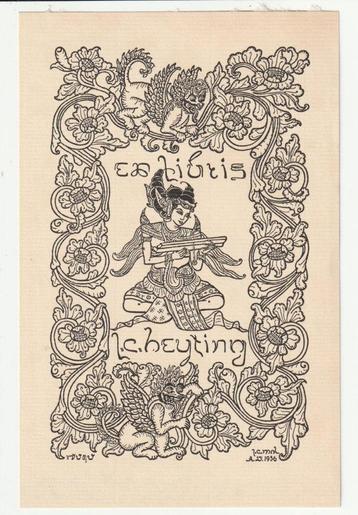 ex libris L.C. Heyting door J.C. Mol 1936 Smara liefdegod  beschikbaar voor biedingen