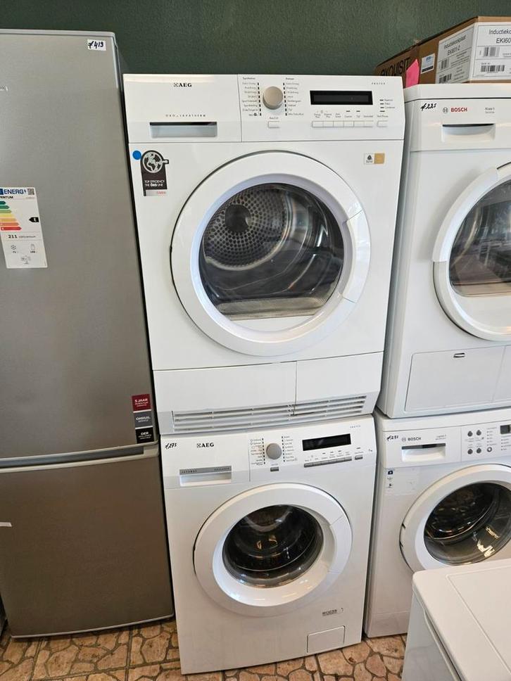Prachtige AEG setje wasmachine en warmtepomp droger inc G, Witgoed en Apparatuur, Wasmachines, Zo goed als nieuw, Voorlader, 6 tot 8 kg