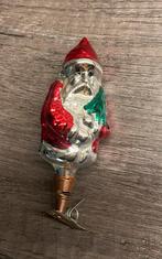 Antieke kerstman rood zilver groen glas op knijper, Diversen, Kerst, Ophalen, Zo goed als nieuw