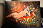 Naakte vrouw in bloemen tuin, Antiek en Kunst, Ophalen