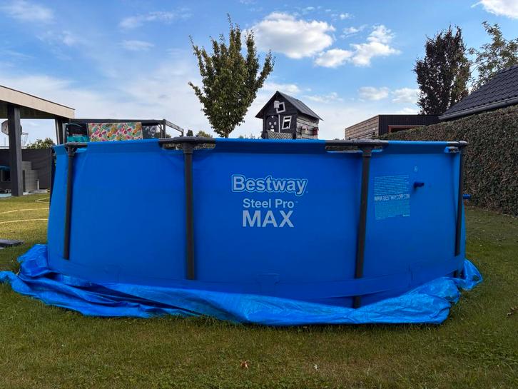 T.e.a.b. Bestway zwembad diameter 366, hoogte 100, Tuin en Terras, Zwembaden, Gebruikt, Opzetzwembad, 80 tot 120 cm, 200 tot 400 cm
