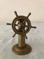Vintage brass scheepswiel met kompas, Antiek en Kunst, Ophalen of Verzenden, Koper of Brons