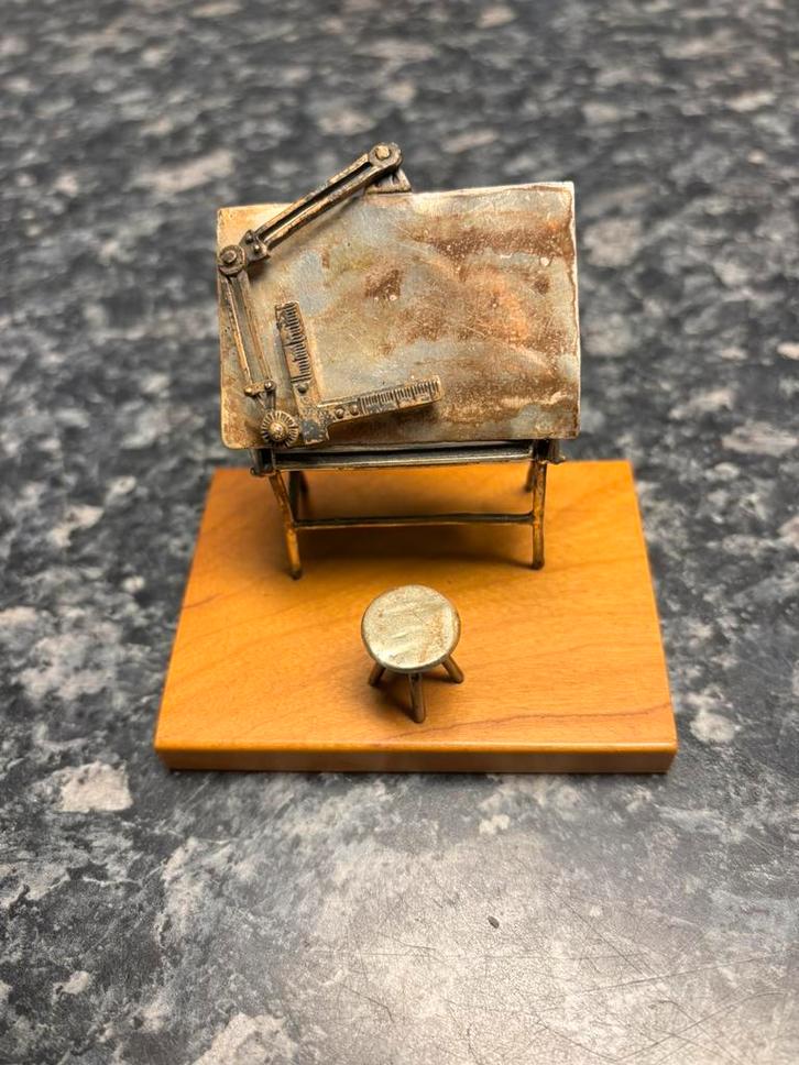 Miniatuur zilveren tekentafel, Antiek en Kunst, Antiek | Goud en Zilver, Zilver, Ophalen of Verzenden