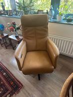 Leren Relax stoel de toekomst twice 082 oker, Huis en Inrichting, Fauteuils, Ophalen, Zo goed als nieuw, 50 tot 75 cm