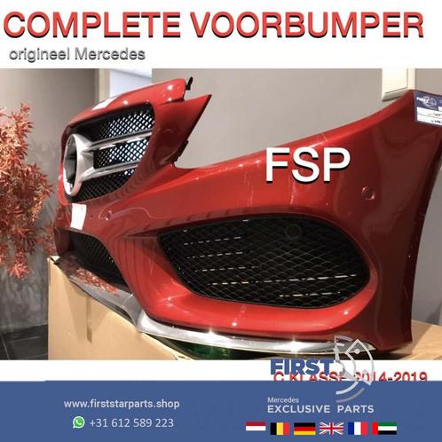 W205 C43 AMG VOORBUMPER ROOD COMPLEET Mercedes C Klasse ORIG, Auto-onderdelen, Carrosserie en Plaatwerk, Bumper, Mercedes-Benz