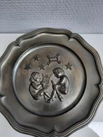 tinnen borden 23 cm Afbeelding muziek, Antiek en Kunst, Antiek | Tin, Ophalen of Verzenden