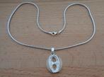 zilveren ketting met aparte modernistische hanger [590], Met hanger, Verzenden, Zo goed als nieuw, Zilver
