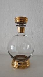 Retro Vintage Franse glazen karaf met goud, Glas, Overige stijlen, Glas of Glazen, Ophalen of Verzenden