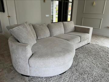 Loungebank hoekbank Rafael halfrond Richmond Natural beige beschikbaar voor biedingen