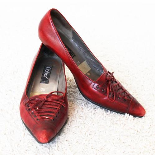 Super Mooie Leren Gabor Fashion Pumps s8 (Maat 3,½|36) €30,-, Kleding | Dames, Schoenen, Zo goed als nieuw, Pumps, Rood, Ophalen of Verzenden