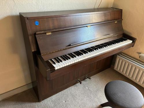 Piano silberman + piano kruk, Muziek en Instrumenten, Piano's, Gebruikt, Piano, Bruin, Ophalen