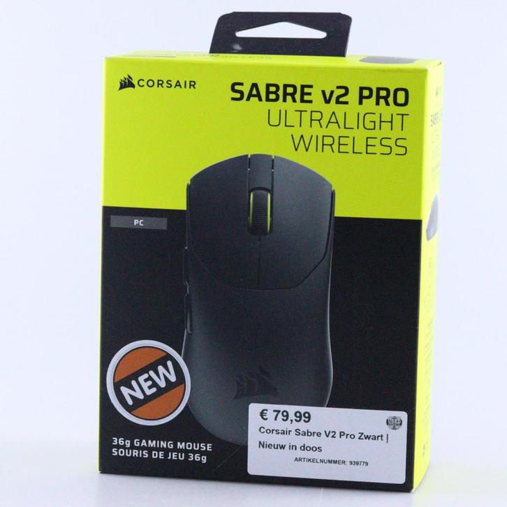 Corsair Sabre V2 Pro Zwart | Nieuw in doos, Computers en Software, Muizen, Nieuw