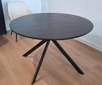 Ronde zwarte eettafel hout, Rond, Ophalen of Verzenden, Zo goed als nieuw, Vier personen