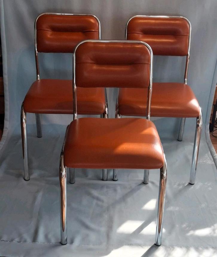Vintage Chromen Buisframe Stoelen, Huis en Inrichting, Stoelen, Ophalen