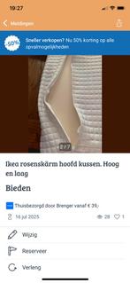 Ikea Rosenskärm Hoofdkussen - Hoog/Laag, Ophalen, Eenpersoons, Wit, Zo goed als nieuw