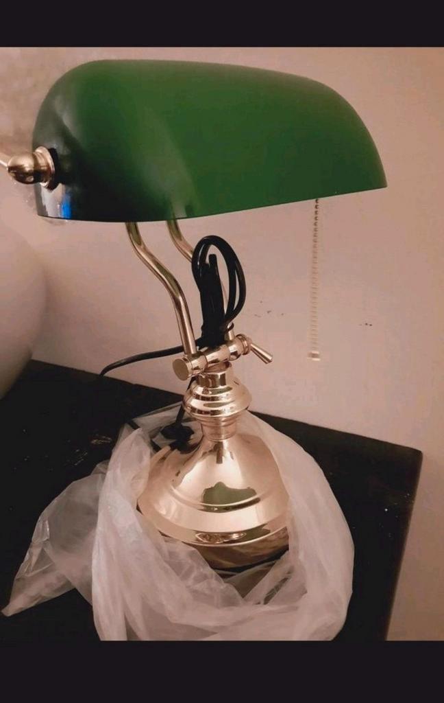 Klassieke Engelse Bankierslamp Notarislamp Messing Nieuw, Huis en Inrichting, Lampen | Tafellampen, Nieuw, Minder dan 50 cm, Ophalen of Verzenden