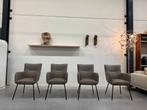 4 Nieuw HE Design Freya eetkamerstoelen Taupe leer Stoel, Huis en Inrichting, Overige kleuren, HE Design, Nieuw, Leer