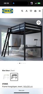 Ikea Stora hoogslaper 140x200 zwart, Huis en Inrichting, Slaapkamer | Stapelbedden en Hoogslapers, Ophalen, Hoogslaper, Tweepersoons