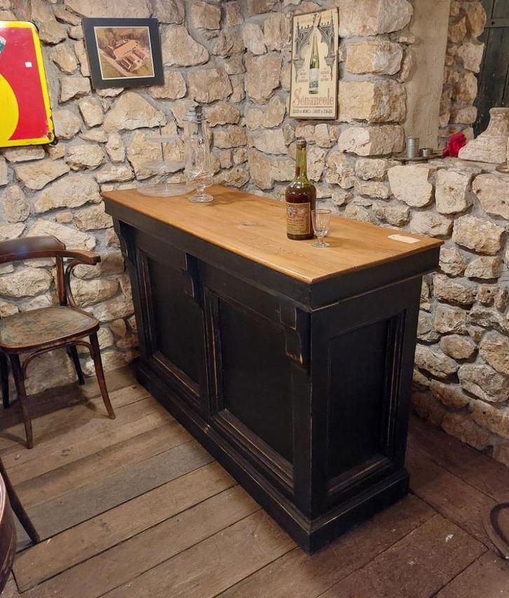 kleine oude toonbank met een lade  146 cm lang, Antiek en Kunst, Curiosa en Brocante, Ophalen